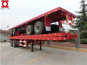 2axles Flat Bed Semi trelè