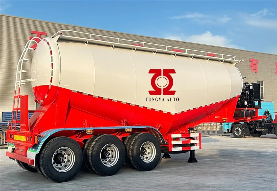 40t esansyèl cenemnt tanker semi trelè ak dyezèl