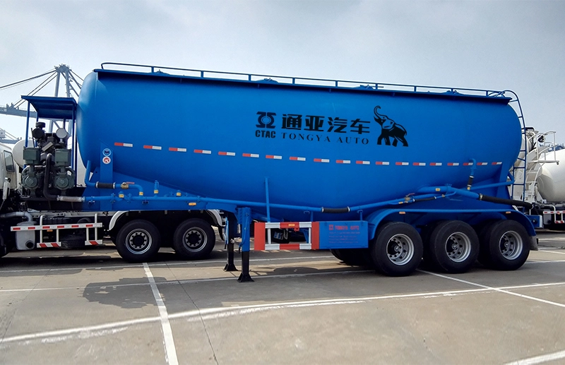 3 Aks Bulk Siman Tanker Semi Trelè ak Air Compressor